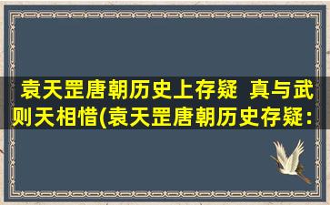 袁天罡唐朝历史上存疑  真与武则天相惜(袁天罡唐朝历史存疑：与武则天相惜为核心*探究)